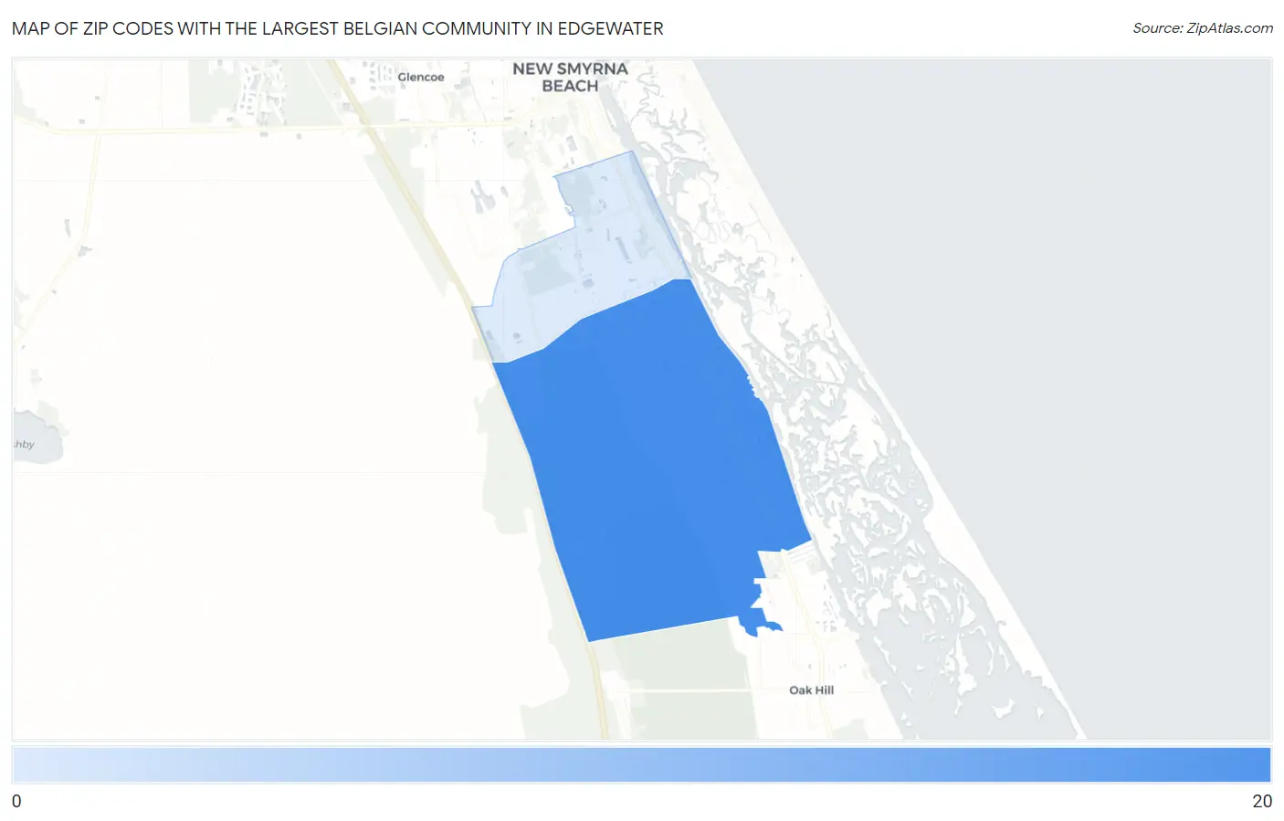 Zip Codes with the Largest Belgian Community in Edgewater Map