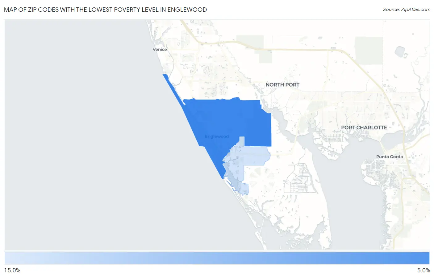 Zip Codes with the Lowest Poverty Level in Englewood Map