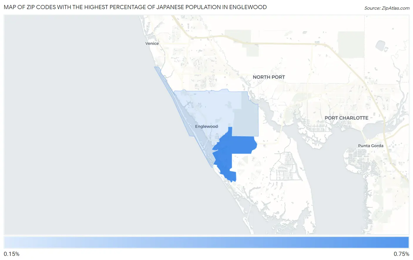 Zip Codes with the Highest Percentage of Japanese Population in Englewood Map