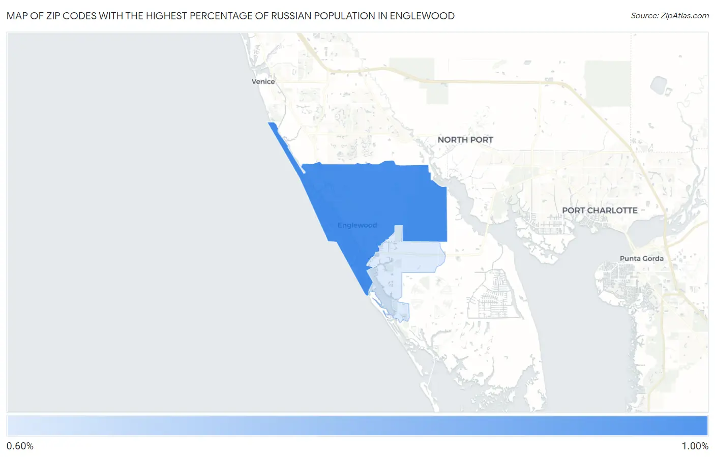 Zip Codes with the Highest Percentage of Russian Population in Englewood Map