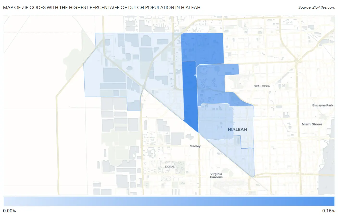 Zip Codes with the Highest Percentage of Dutch Population in Hialeah Map