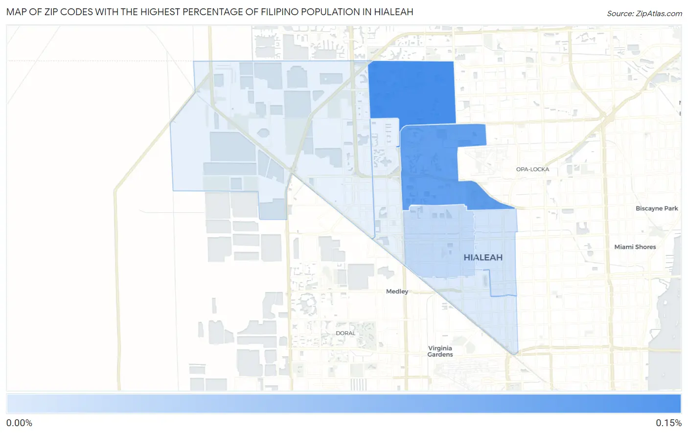 Zip Codes with the Highest Percentage of Filipino Population in Hialeah Map