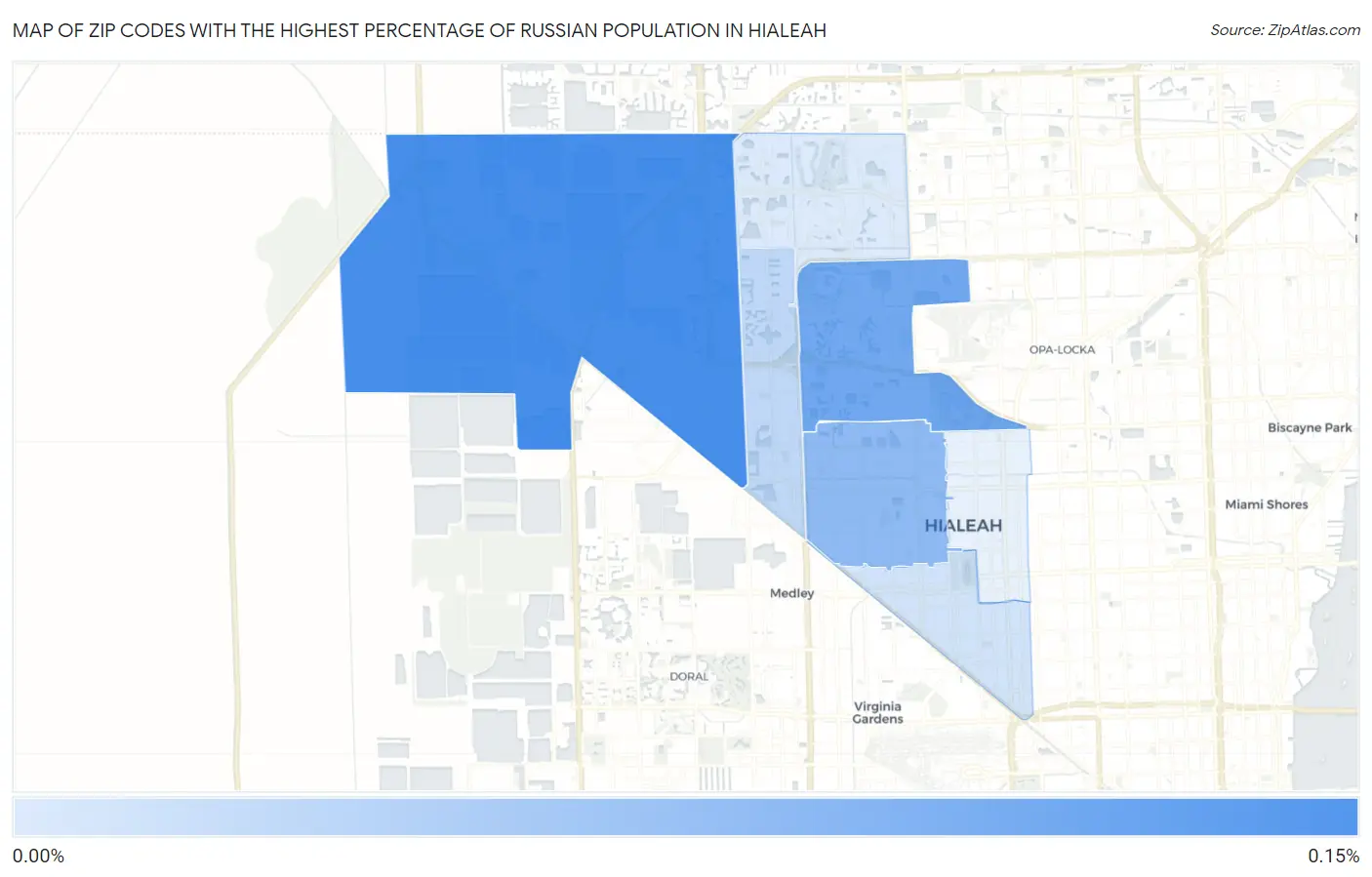Zip Codes with the Highest Percentage of Russian Population in Hialeah Map