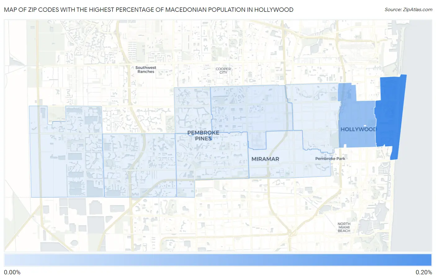 Zip Codes with the Highest Percentage of Macedonian Population in Hollywood Map