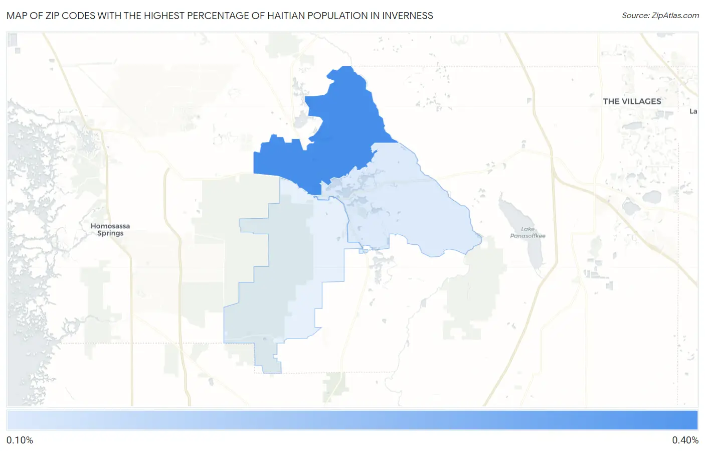 Zip Codes with the Highest Percentage of Haitian Population in Inverness Map