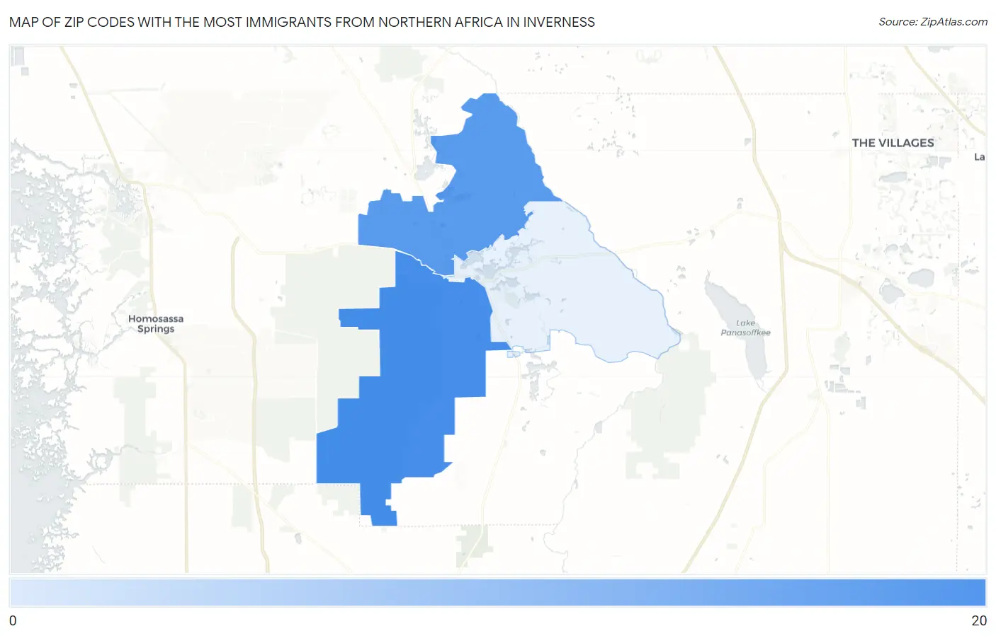 Zip Codes with the Most Immigrants from Northern Africa in Inverness Map