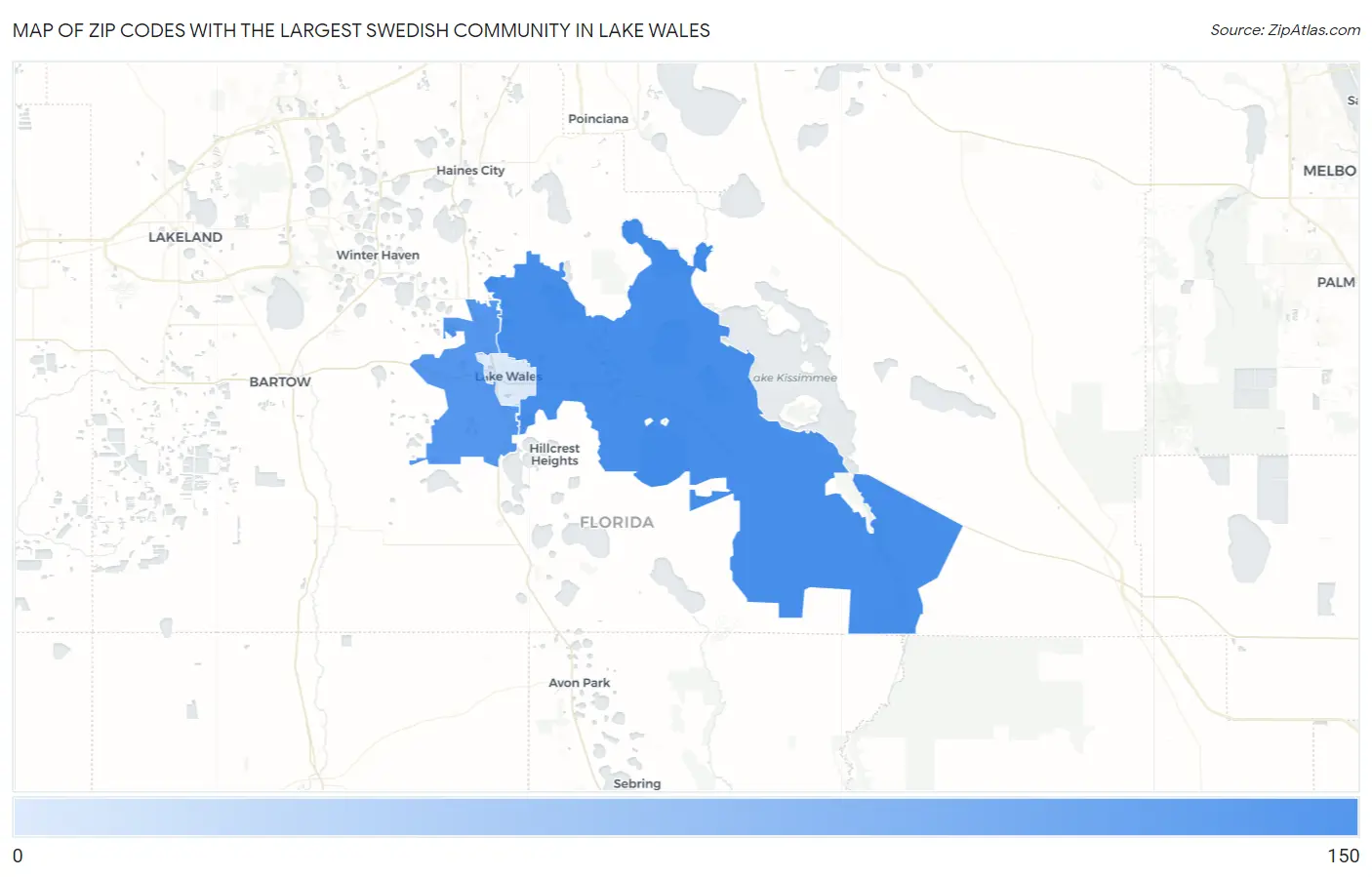 Zip Codes with the Largest Swedish Community in Lake Wales Map