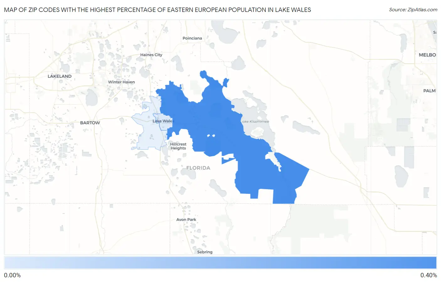 Zip Codes with the Highest Percentage of Eastern European Population in Lake Wales Map