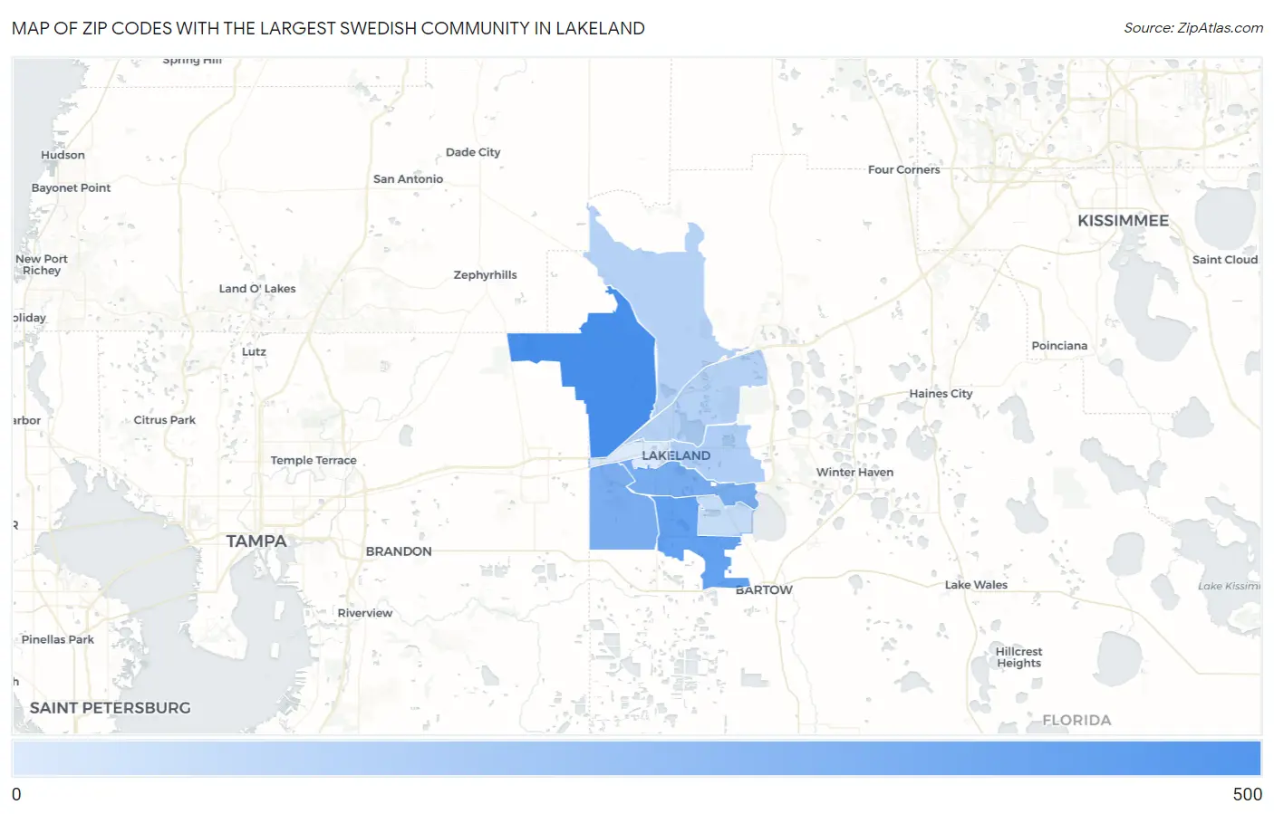 Zip Codes with the Largest Swedish Community in Lakeland Map