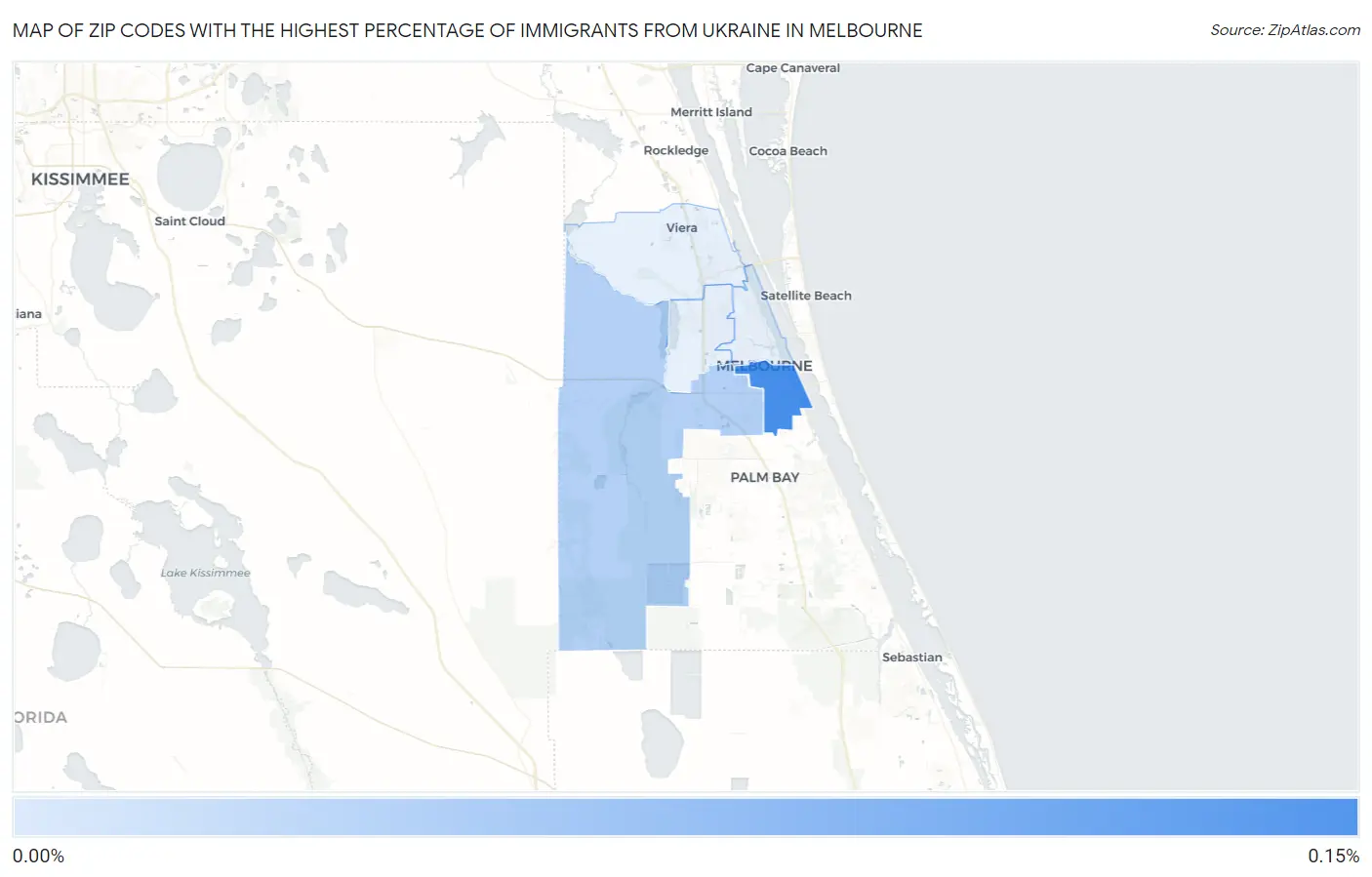 Zip Codes with the Highest Percentage of Immigrants from Ukraine in Melbourne Map