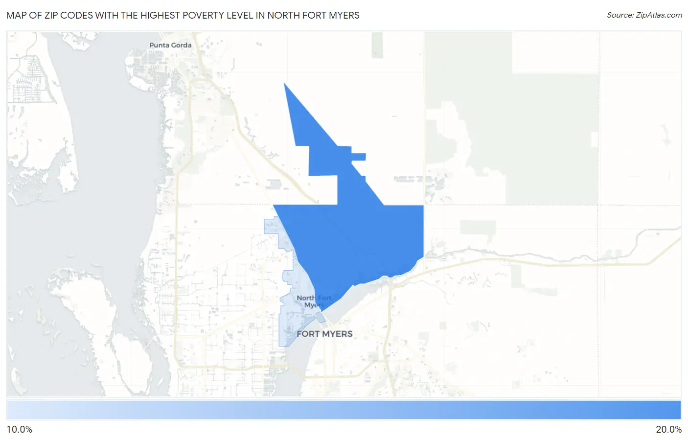 Zip Codes with the Highest Poverty Level in North Fort Myers Map