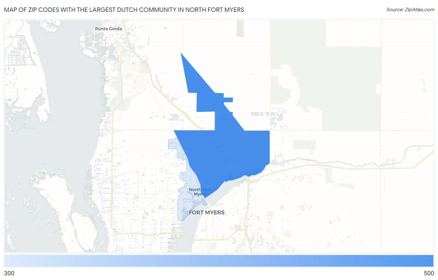 Zip Codes with the Largest Dutch Community in North Fort Myers Map