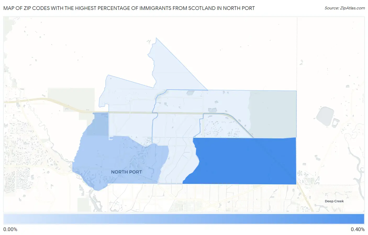 Zip Codes with the Highest Percentage of Immigrants from Scotland in North Port Map