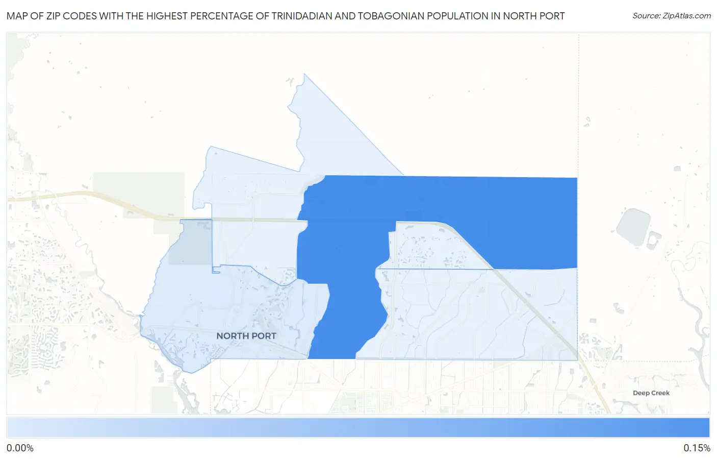 Zip Codes with the Highest Percentage of Trinidadian and Tobagonian Population in North Port Map