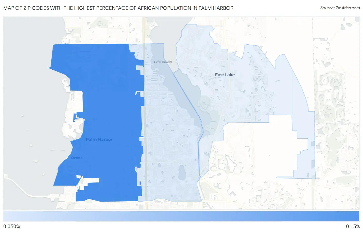 Zip Codes with the Highest Percentage of African Population in Palm Harbor Map