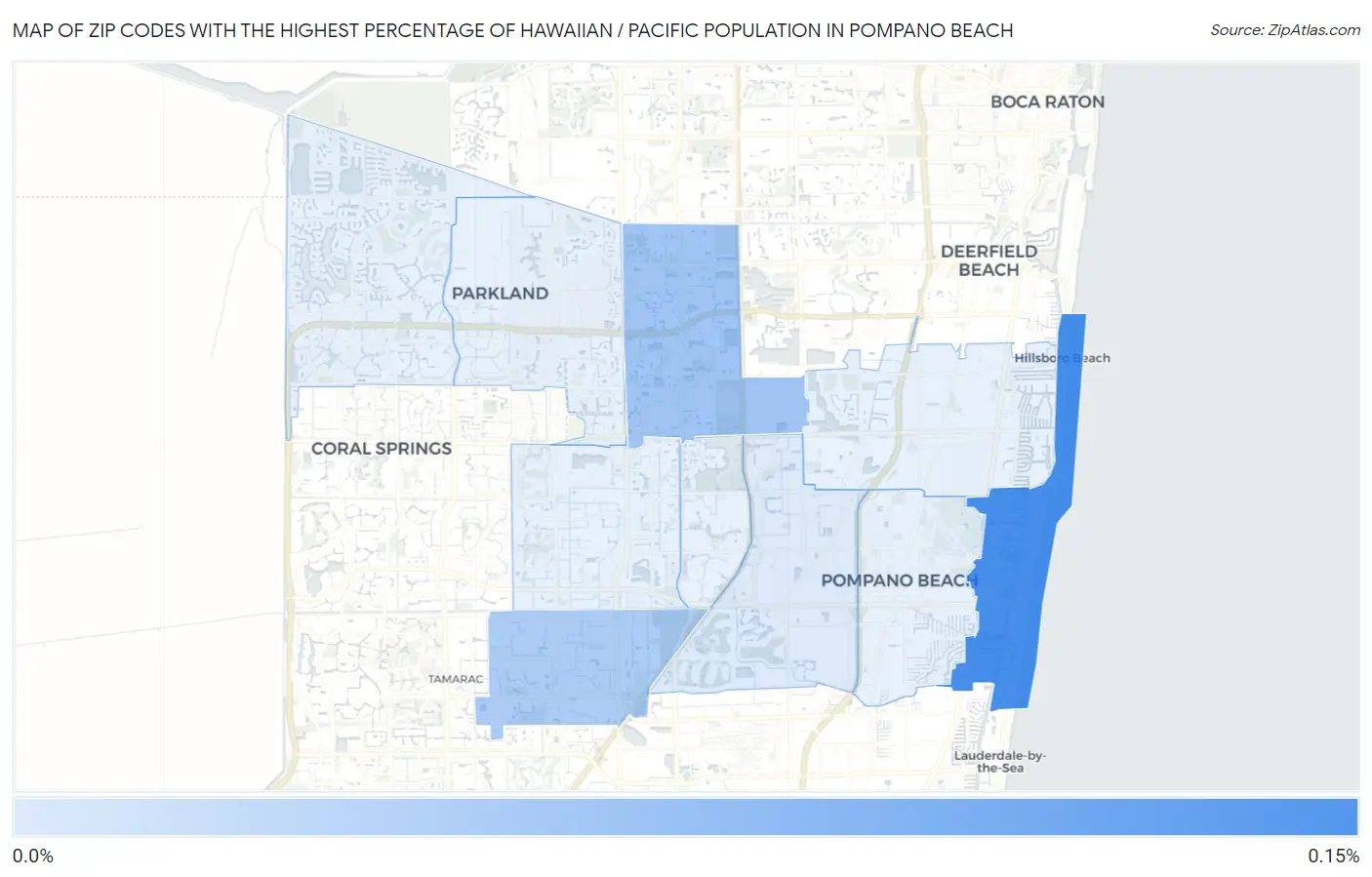 Zip Codes with the Highest Percentage of Hawaiian / Pacific Population in Pompano Beach Map
