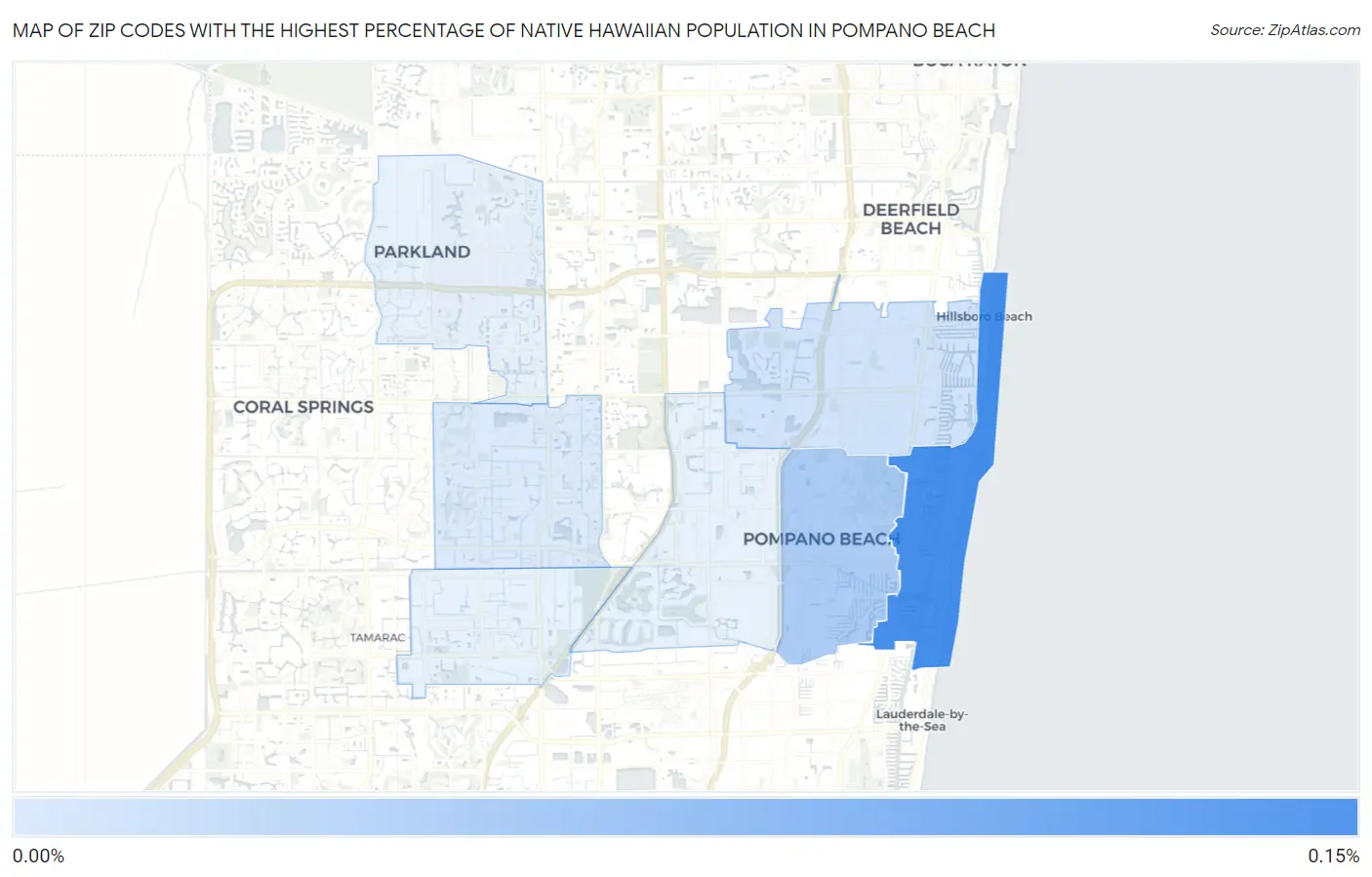 Zip Codes with the Highest Percentage of Native Hawaiian Population in Pompano Beach Map