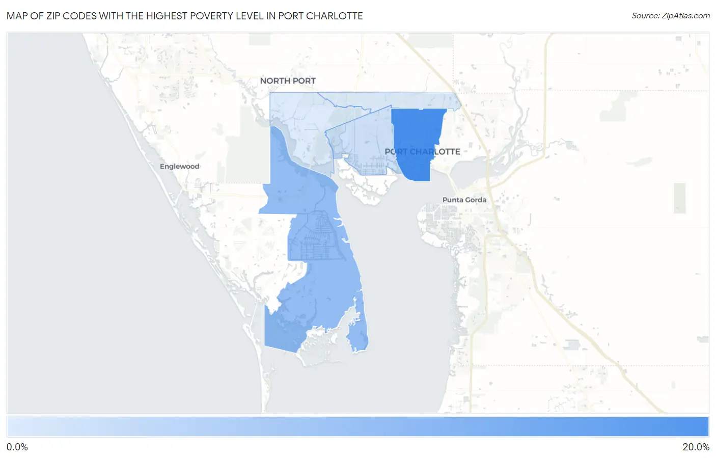 Zip Codes with the Highest Poverty Level in Port Charlotte Map