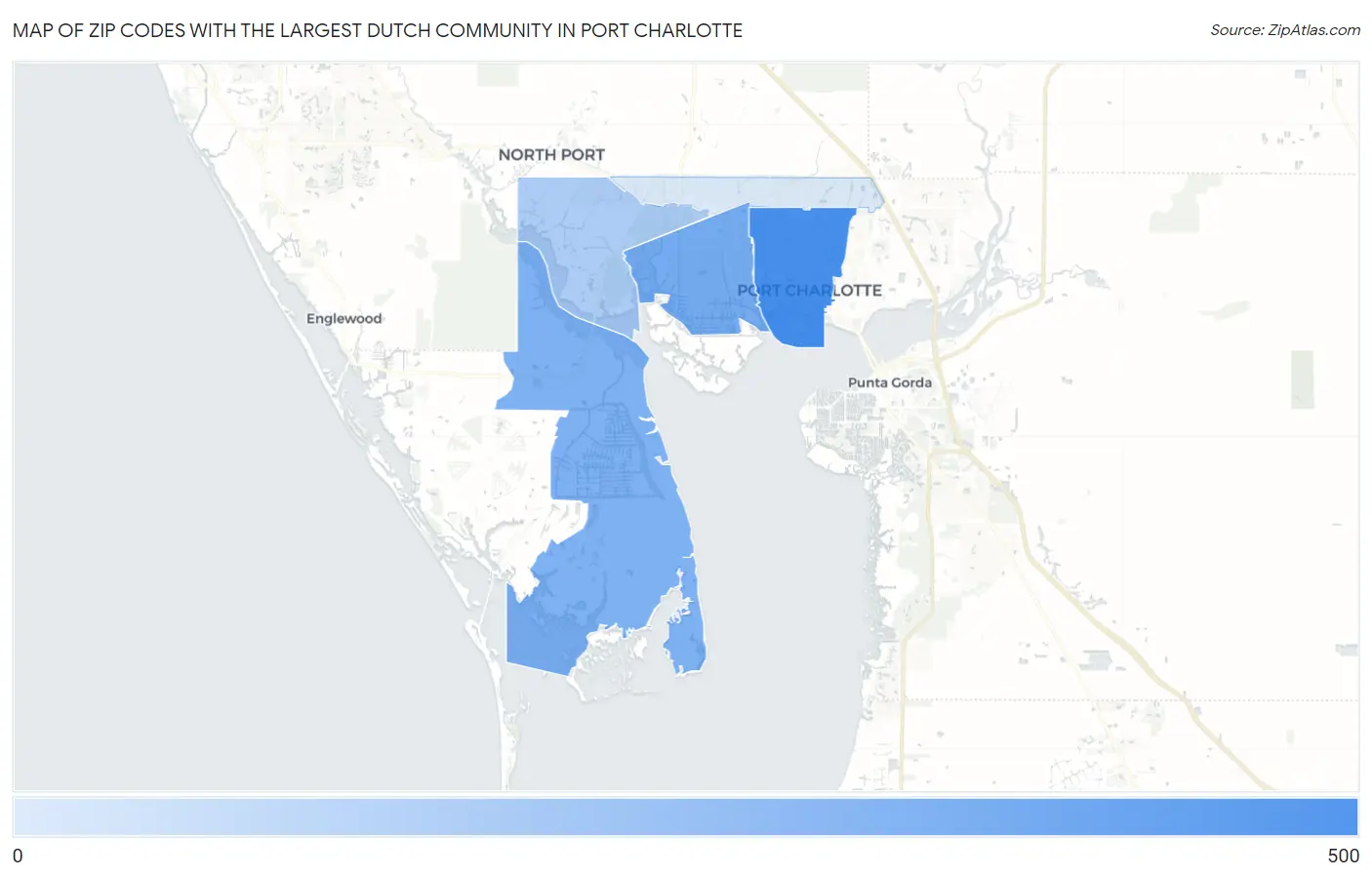 Zip Codes with the Largest Dutch Community in Port Charlotte Map