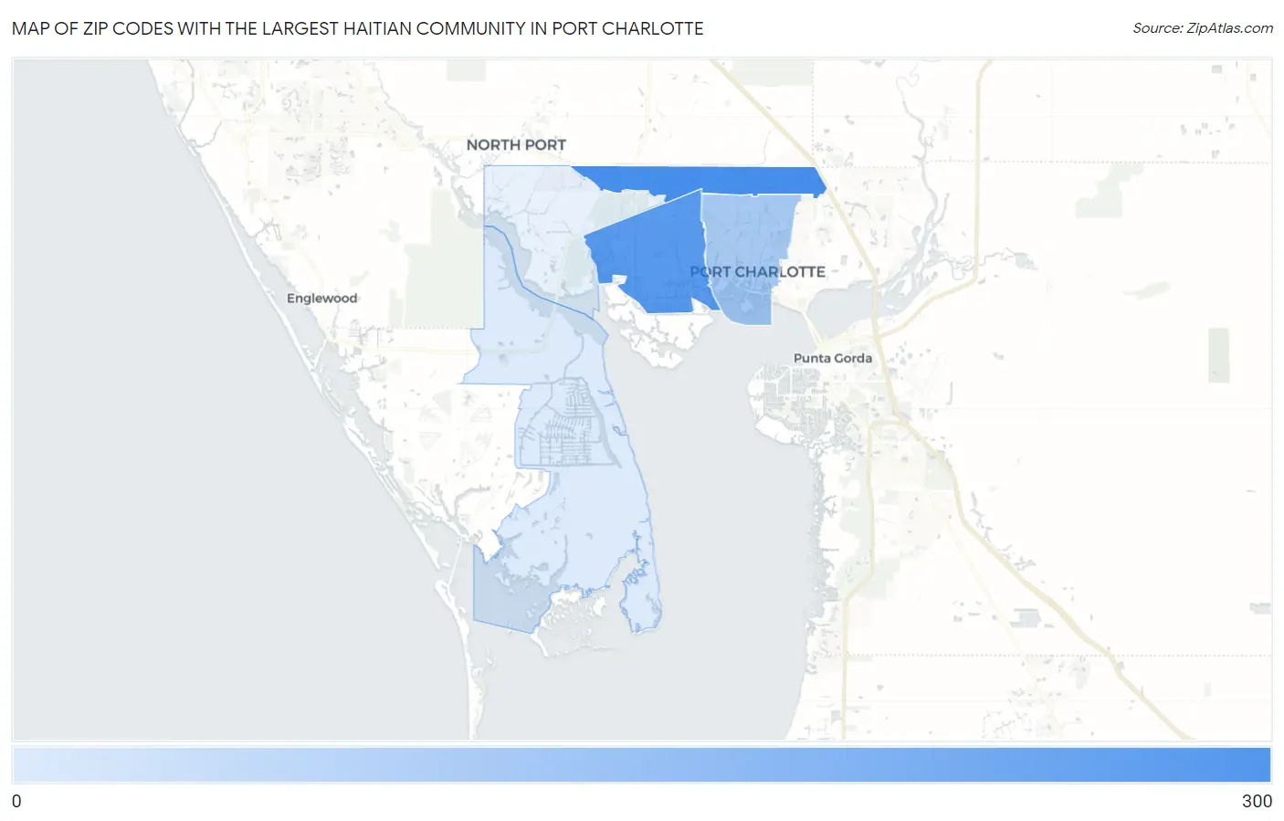 Zip Codes with the Largest Haitian Community in Port Charlotte Map