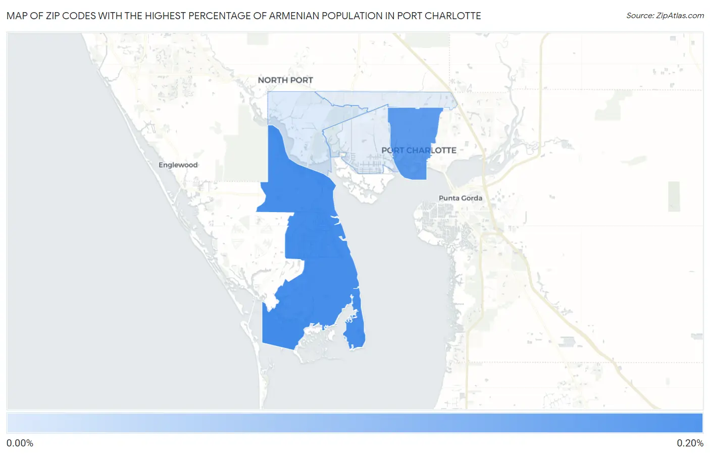Zip Codes with the Highest Percentage of Armenian Population in Port Charlotte Map