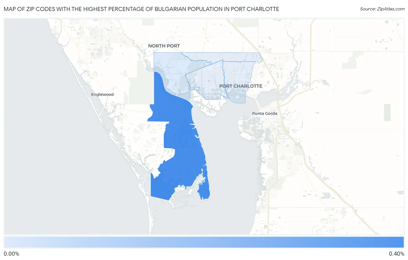 Zip Codes with the Highest Percentage of Bulgarian Population in Port Charlotte Map