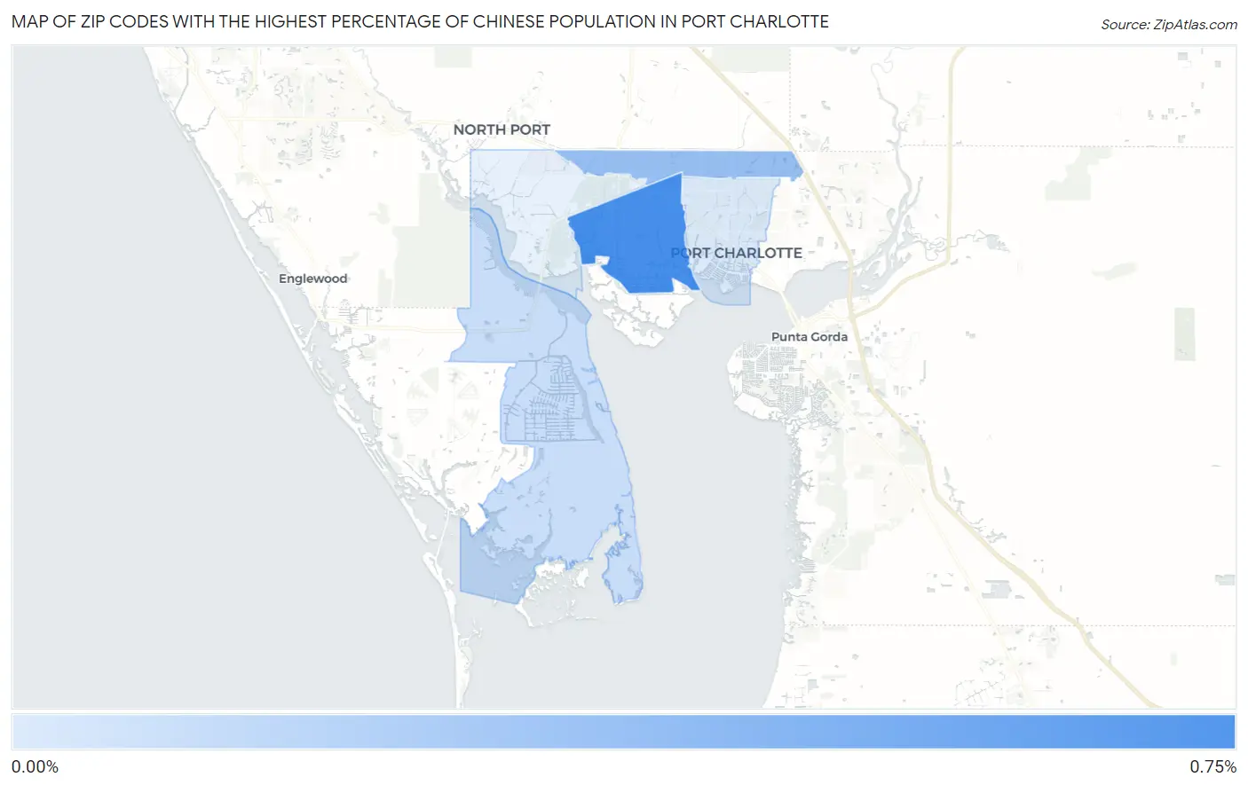 Zip Codes with the Highest Percentage of Chinese Population in Port Charlotte Map