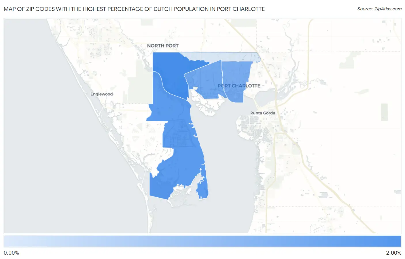 Zip Codes with the Highest Percentage of Dutch Population in Port Charlotte Map