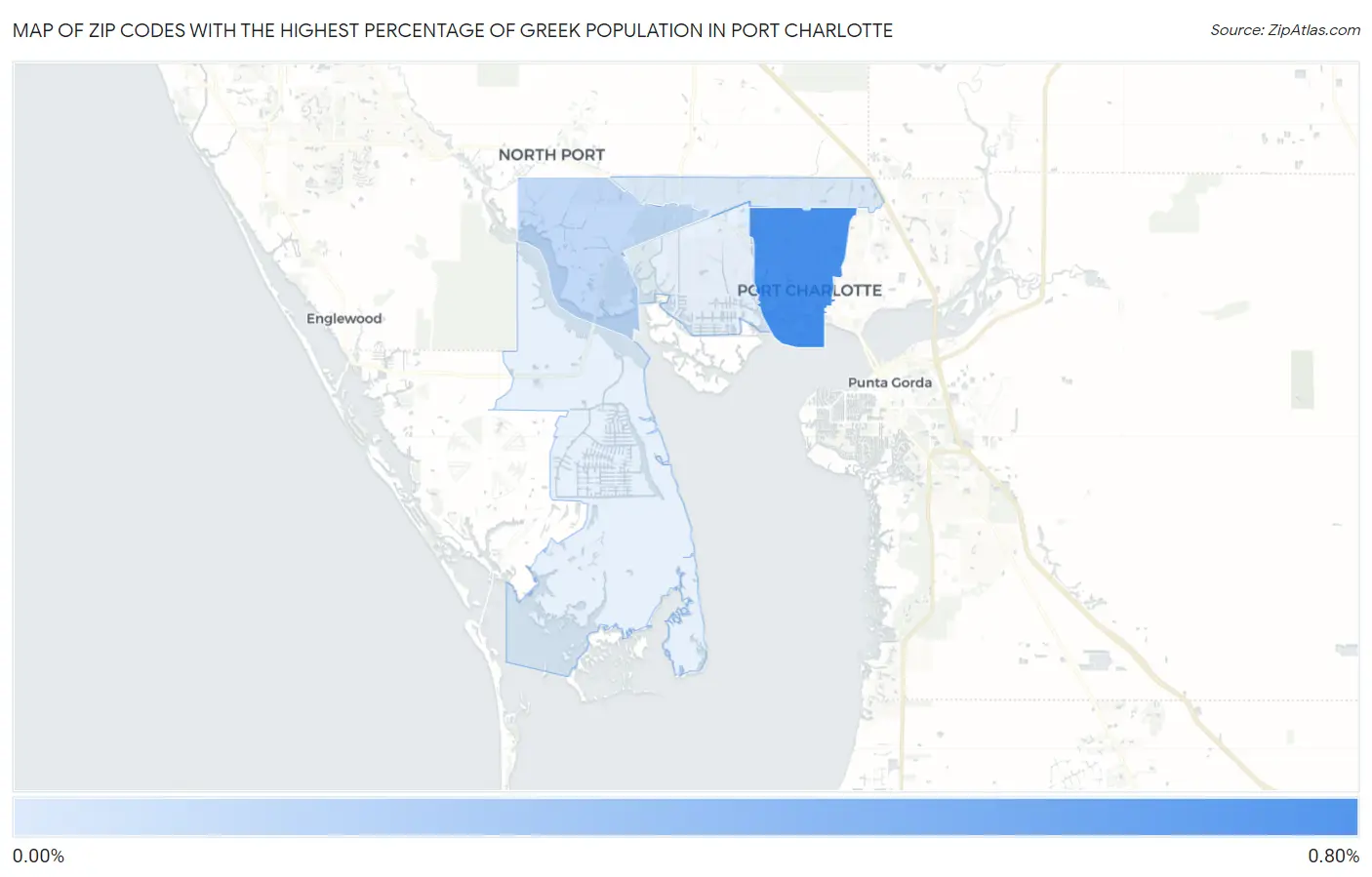 Zip Codes with the Highest Percentage of Greek Population in Port Charlotte Map