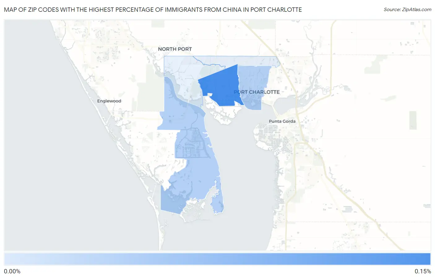 Zip Codes with the Highest Percentage of Immigrants from China in Port Charlotte Map
