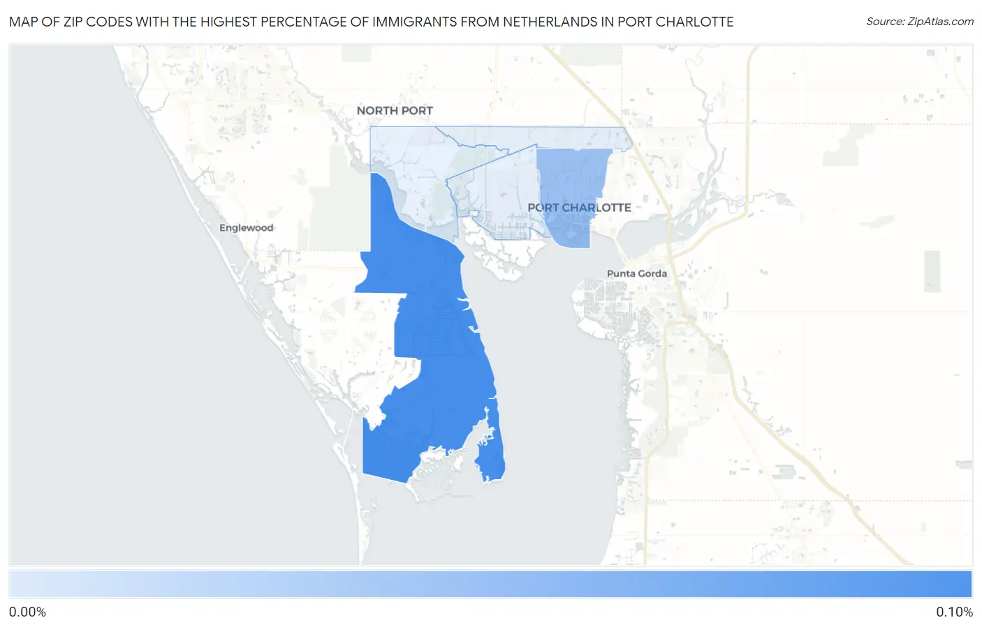 Zip Codes with the Highest Percentage of Immigrants from Netherlands in Port Charlotte Map