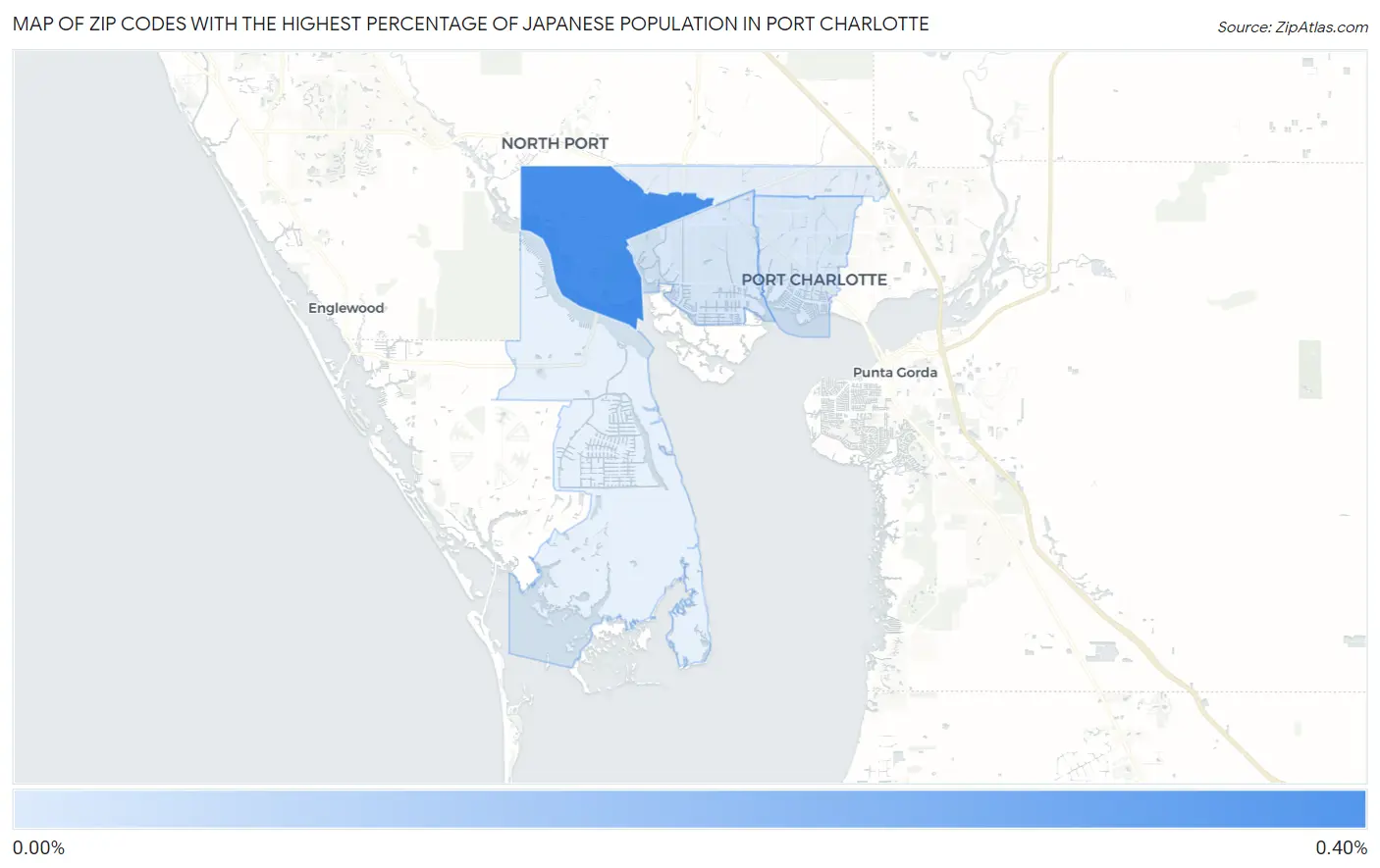 Zip Codes with the Highest Percentage of Japanese Population in Port Charlotte Map