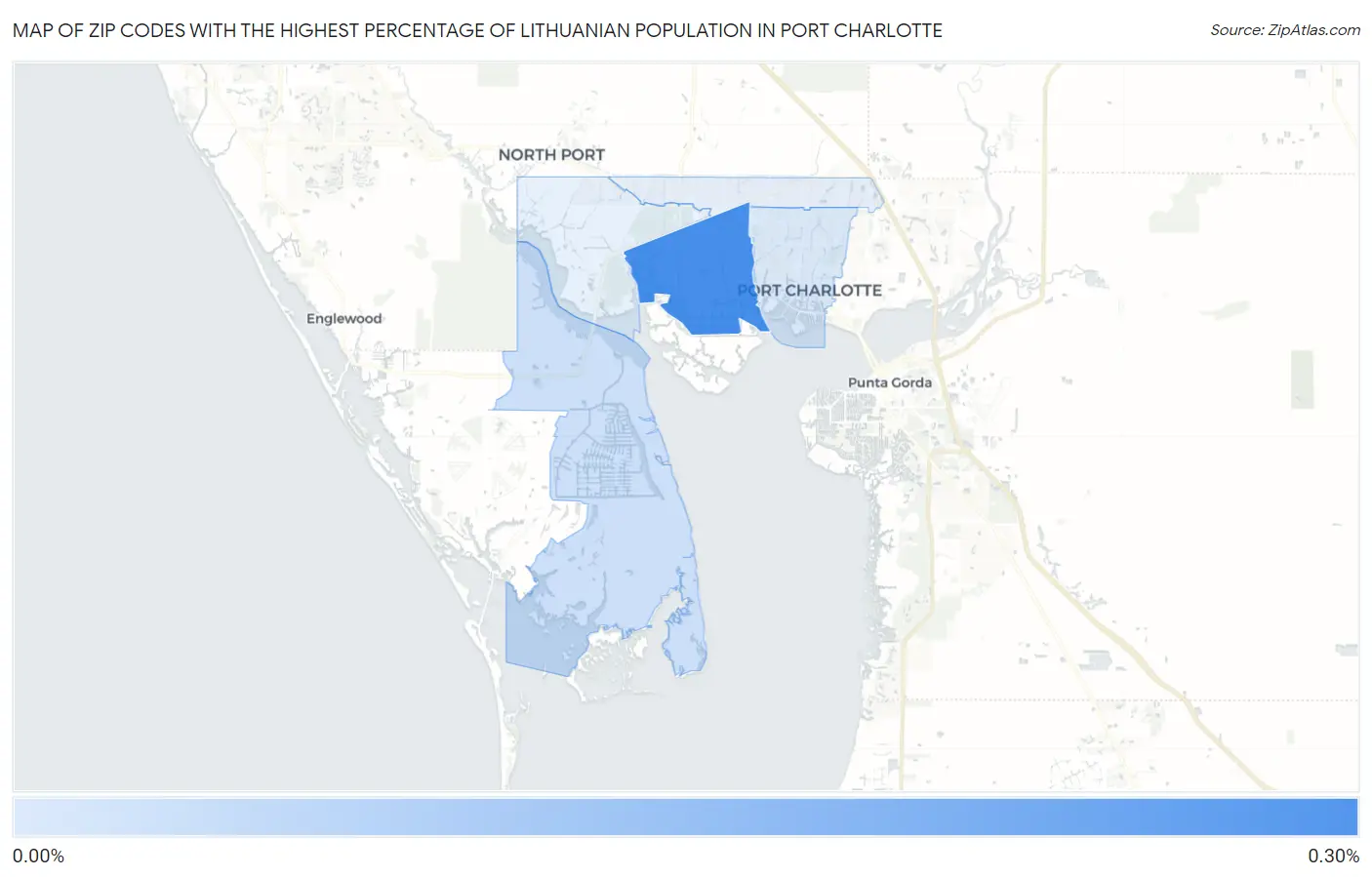 Zip Codes with the Highest Percentage of Lithuanian Population in Port Charlotte Map