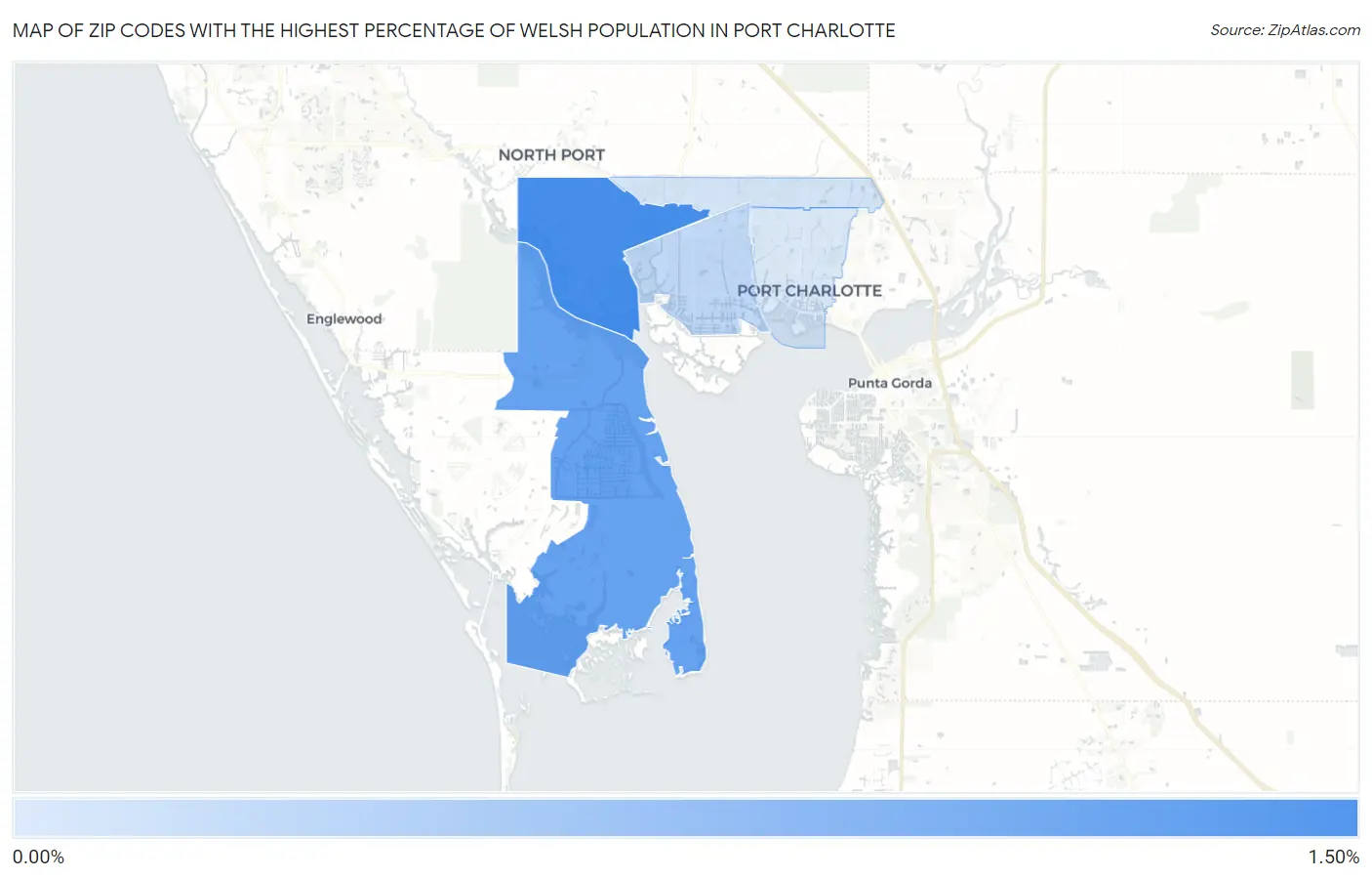 Zip Codes with the Highest Percentage of Welsh Population in Port Charlotte Map