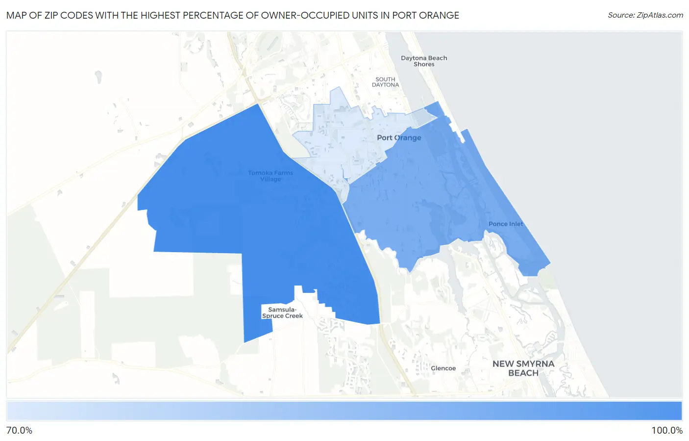 Zip Codes with the Highest Percentage of Owner-Occupied Units in Port Orange Map