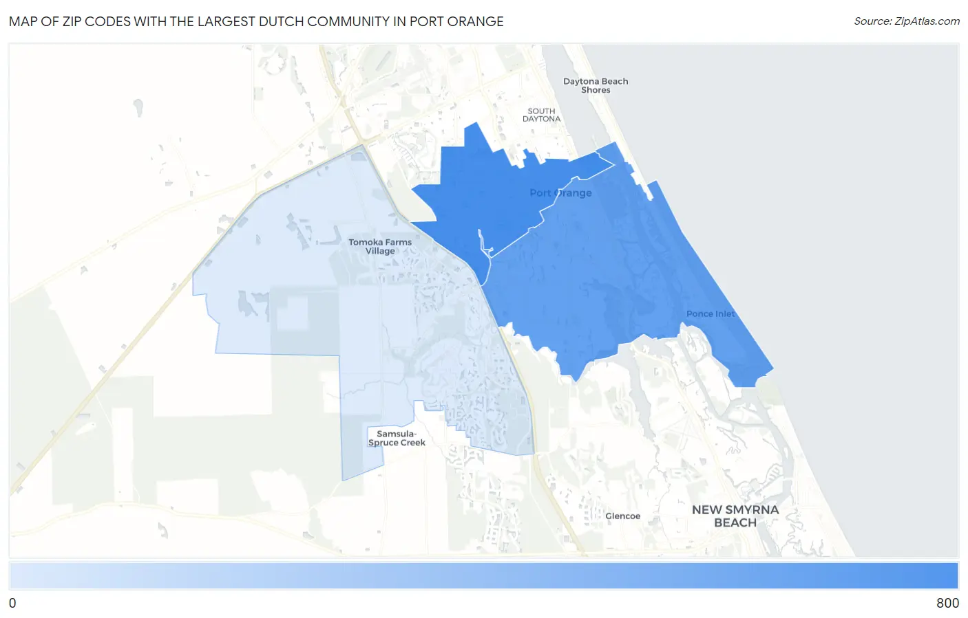 Zip Codes with the Largest Dutch Community in Port Orange Map