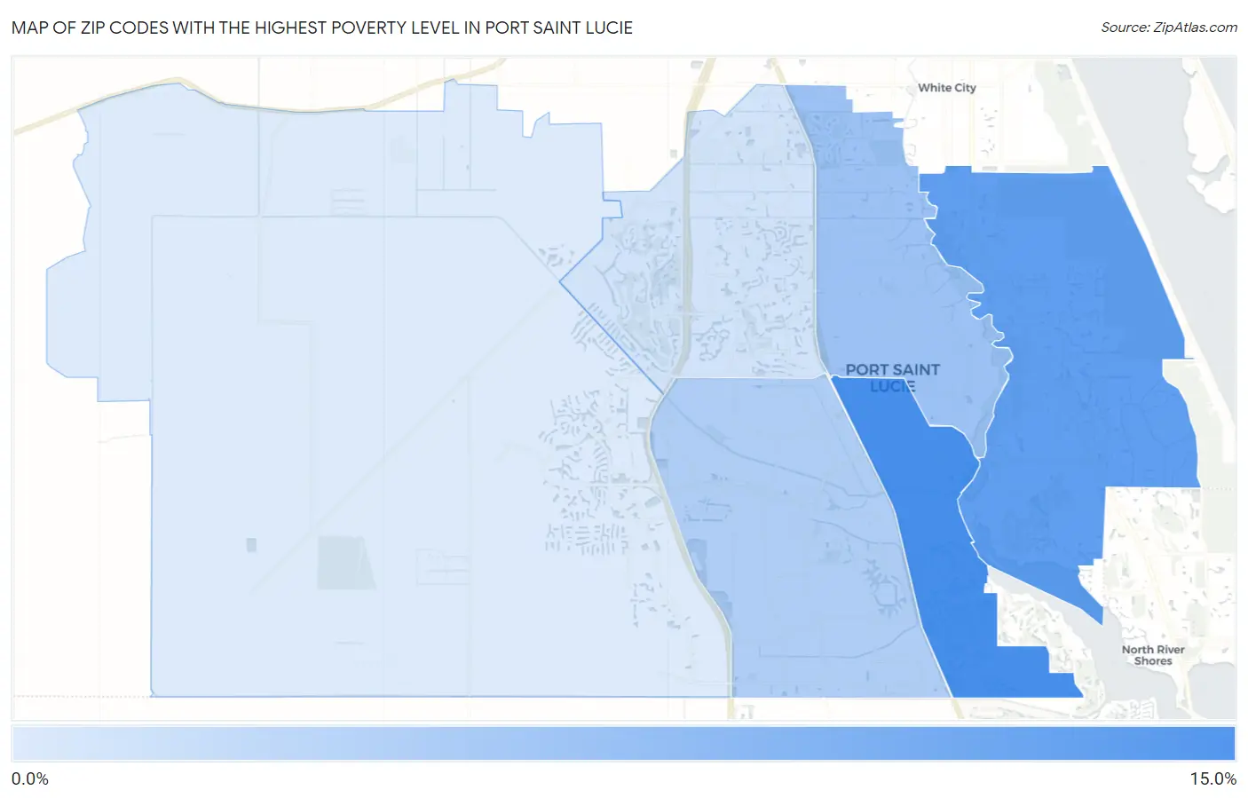 Zip Codes with the Highest Poverty Level in Port Saint Lucie Map