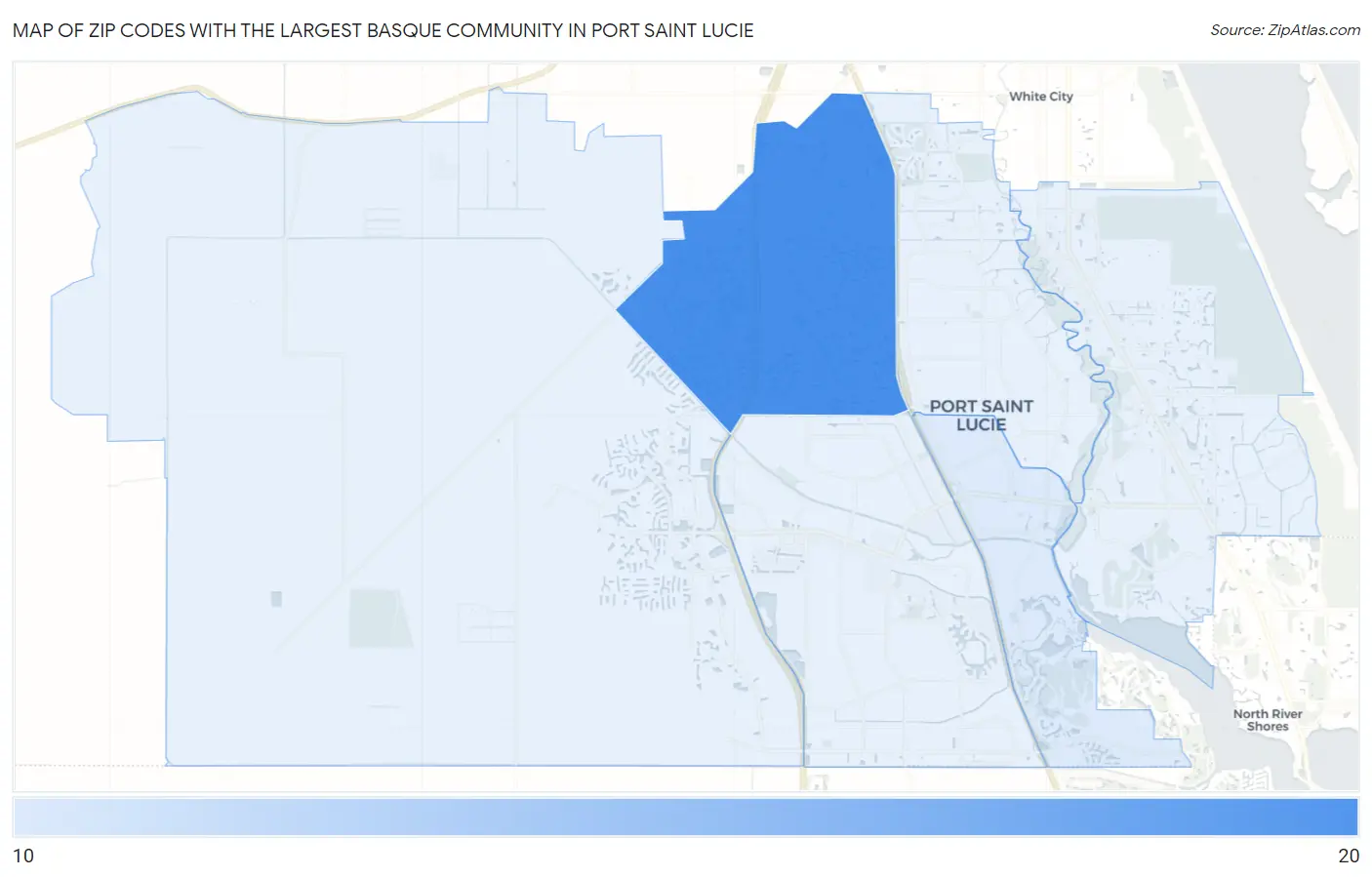 Zip Codes with the Largest Basque Community in Port Saint Lucie Map