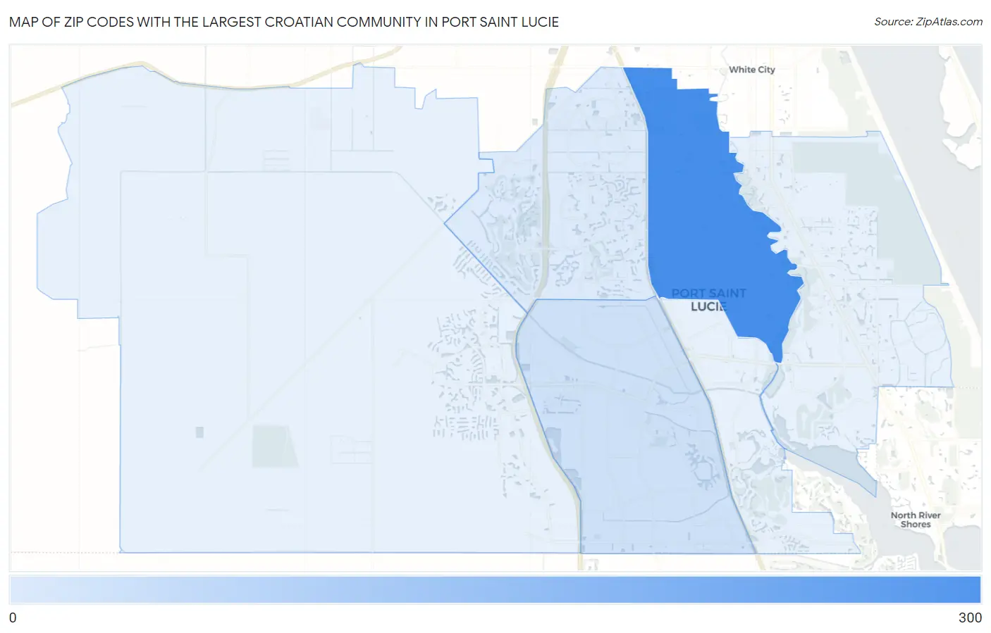 Zip Codes with the Largest Croatian Community in Port Saint Lucie Map