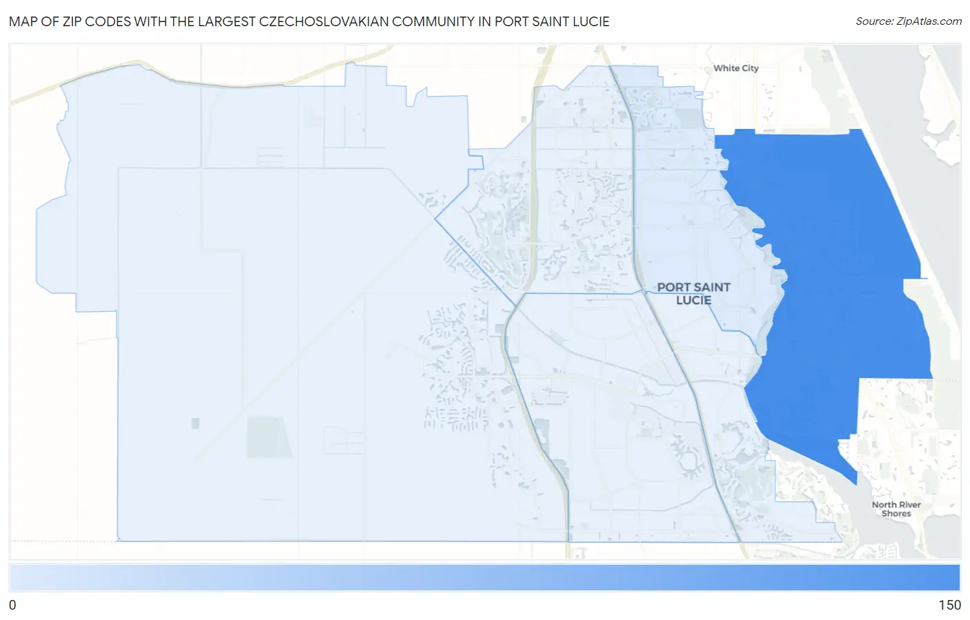 Zip Codes with the Largest Czechoslovakian Community in Port Saint Lucie Map