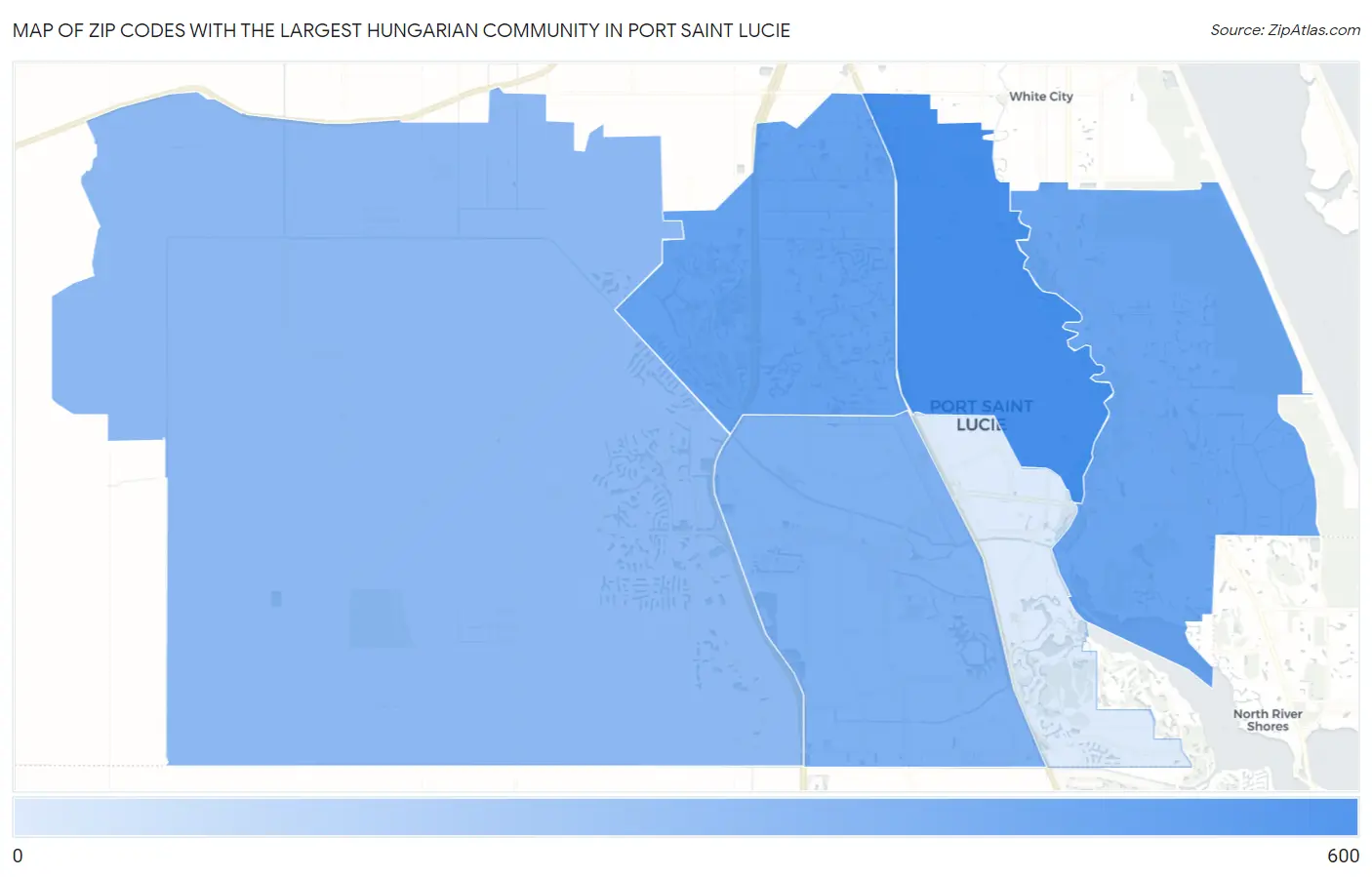 Zip Codes with the Largest Hungarian Community in Port Saint Lucie Map