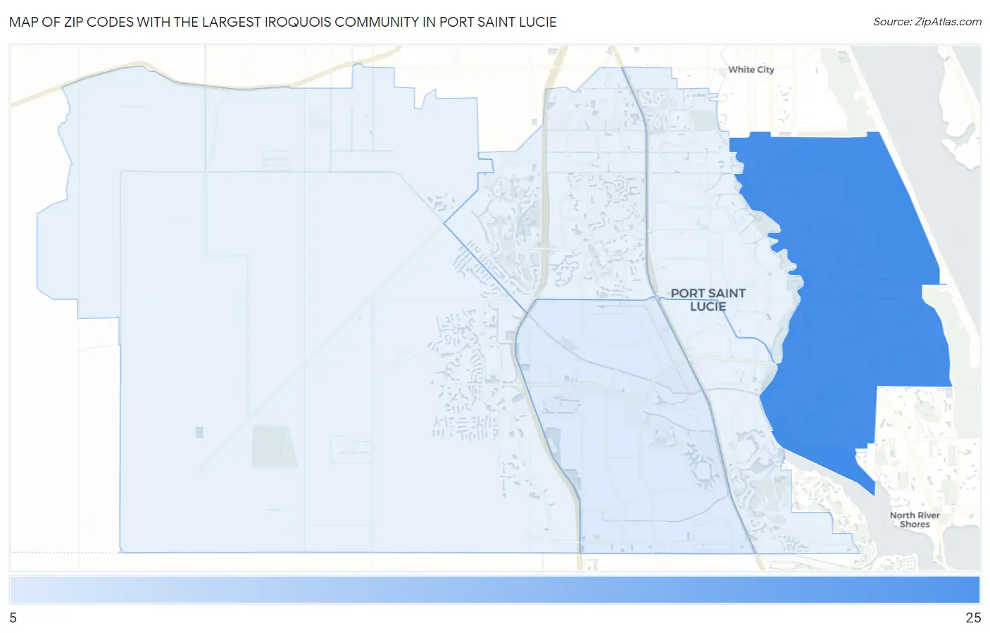 Zip Codes with the Largest Iroquois Community in Port Saint Lucie Map