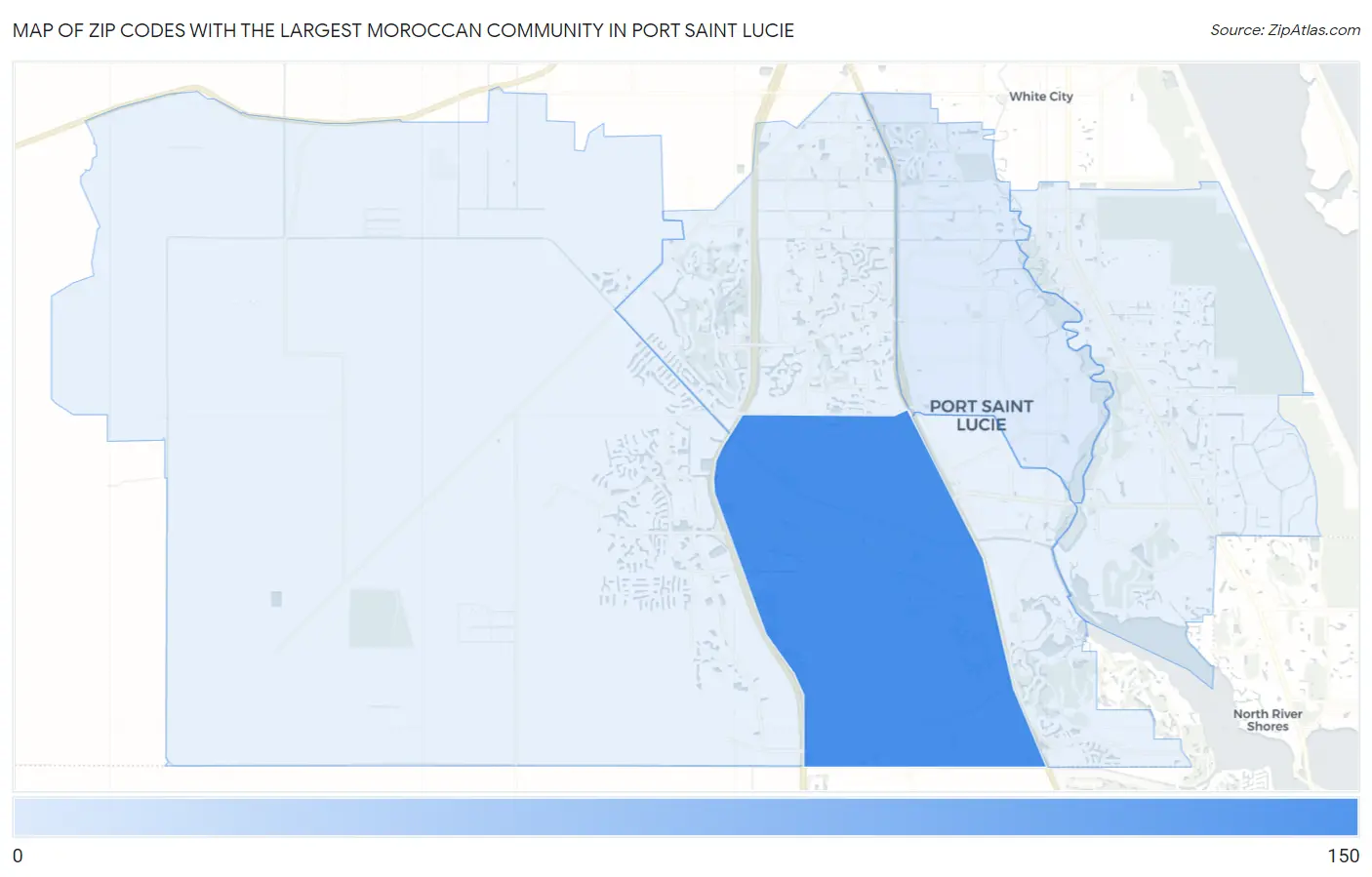 Zip Codes with the Largest Moroccan Community in Port Saint Lucie Map