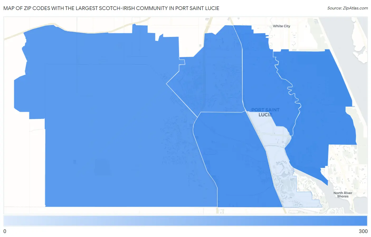Zip Codes with the Largest Scotch-Irish Community in Port Saint Lucie Map