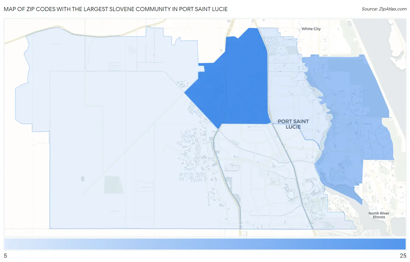 Zip Codes with the Largest Slovene Community in Port Saint Lucie Map