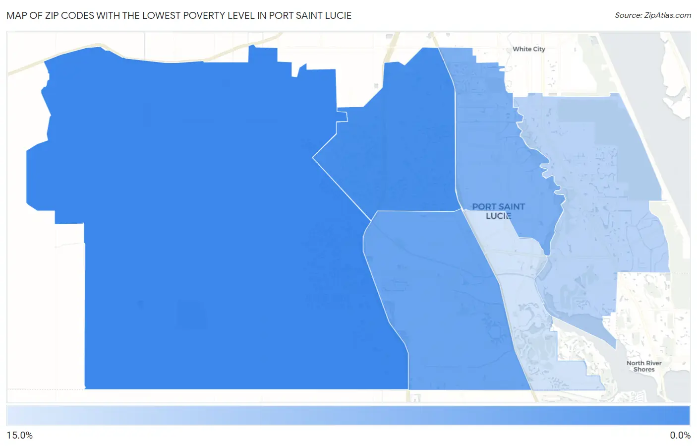 Zip Codes with the Lowest Poverty Level in Port Saint Lucie Map