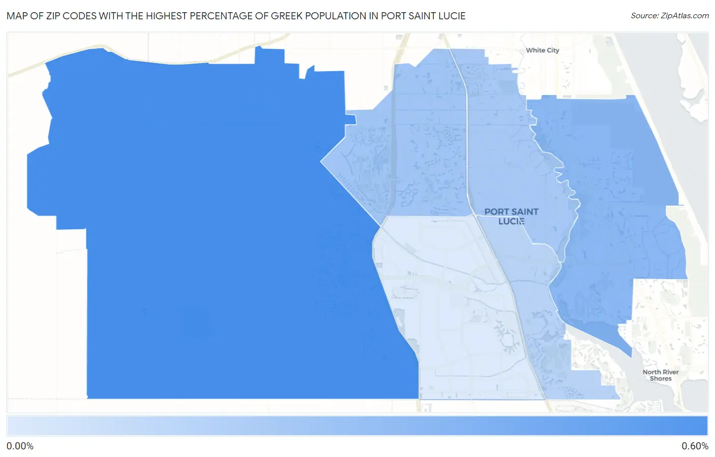 Zip Codes with the Highest Percentage of Greek Population in Port Saint Lucie Map