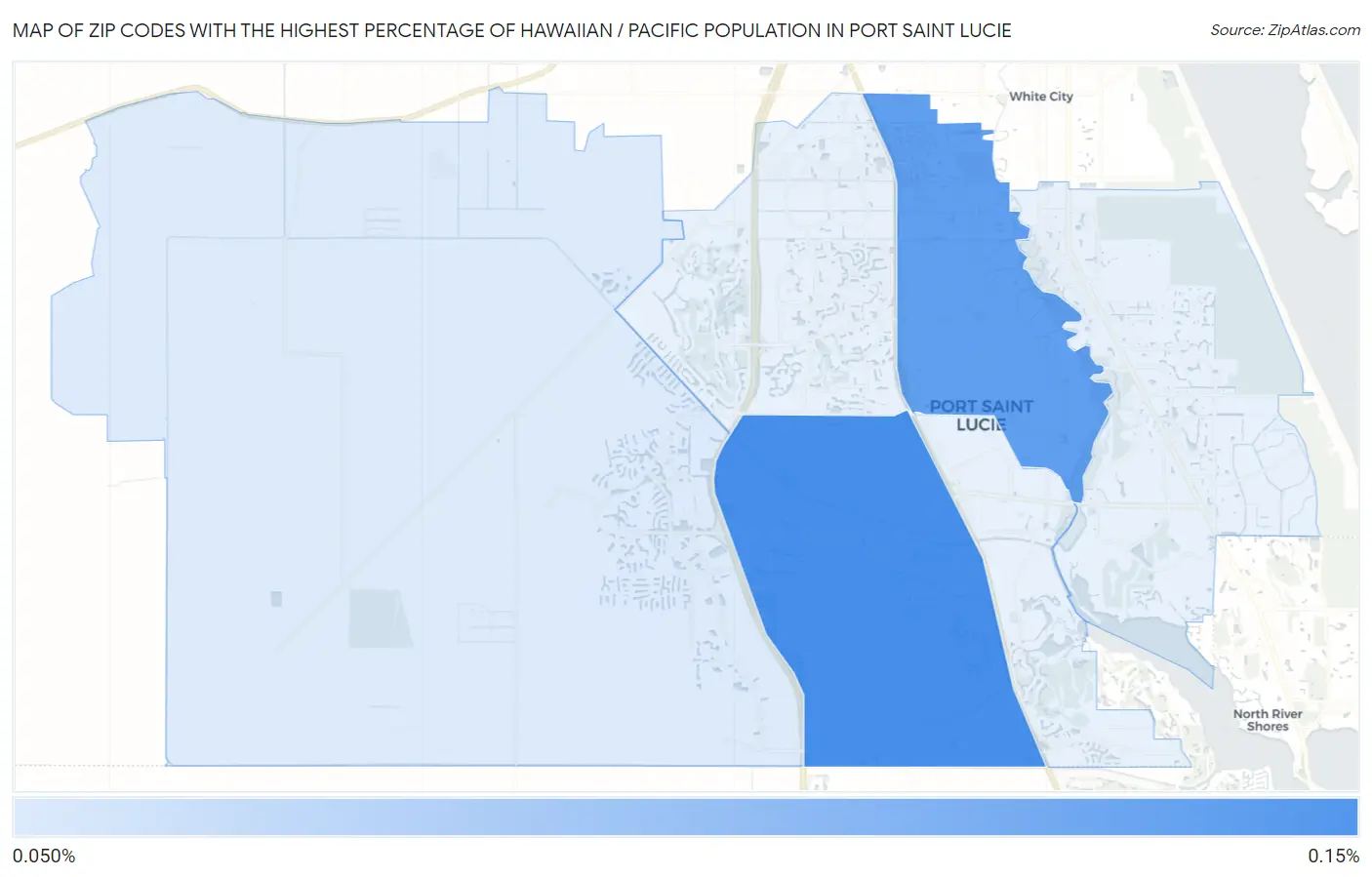 Zip Codes with the Highest Percentage of Hawaiian / Pacific Population in Port Saint Lucie Map