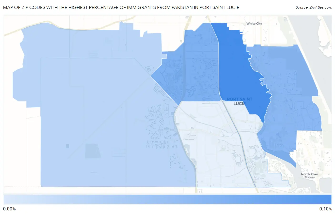 Zip Codes with the Highest Percentage of Immigrants from Pakistan in Port Saint Lucie Map