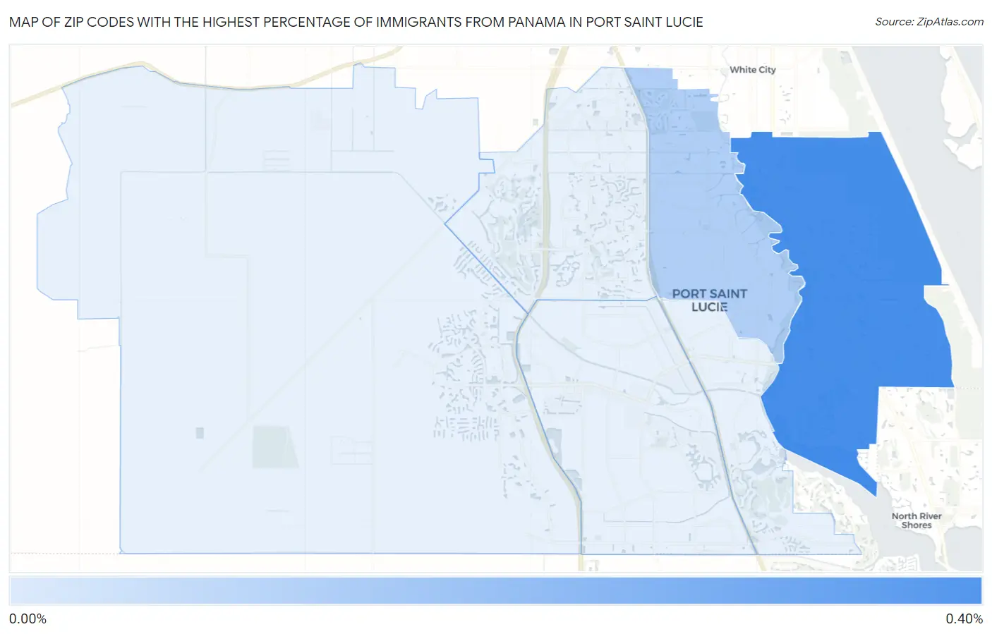 Zip Codes with the Highest Percentage of Immigrants from Panama in Port Saint Lucie Map